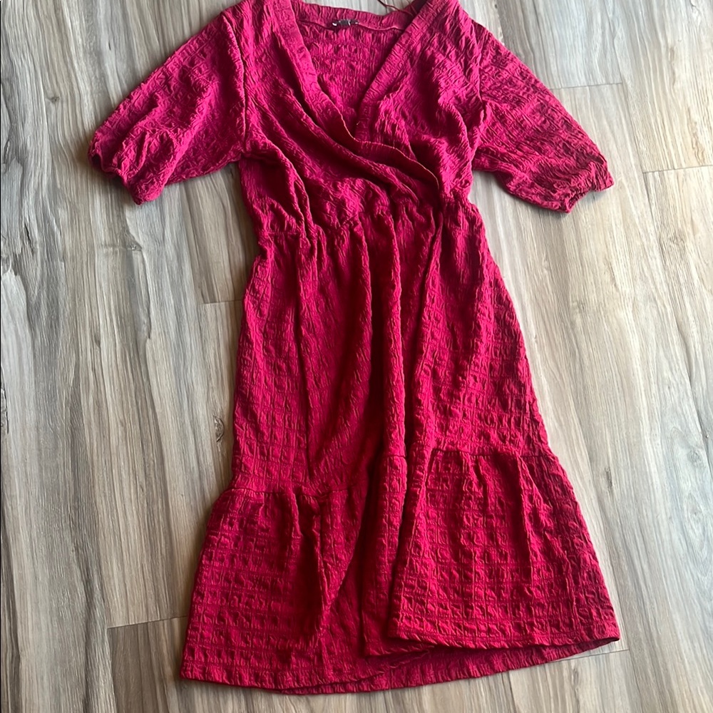Elegant Red Wrap Dress